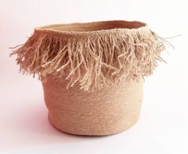 Cilia Jute Basket with Fringes 2