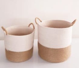 Cylinder Jute x Cotton Baskets Set 0