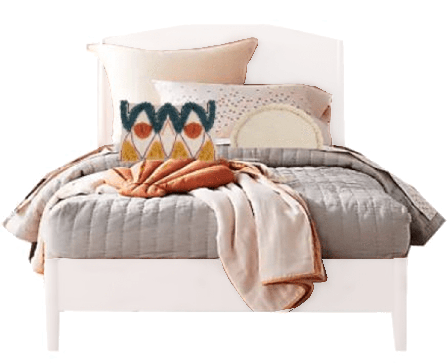 Wooden White Bed 0