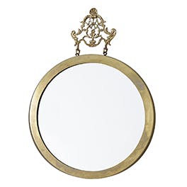 Round Mirror with Crown Hook 0