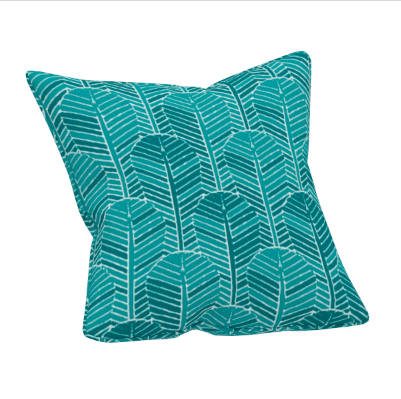 Edfu Palm Leaf Kingfisher Cushion. 0