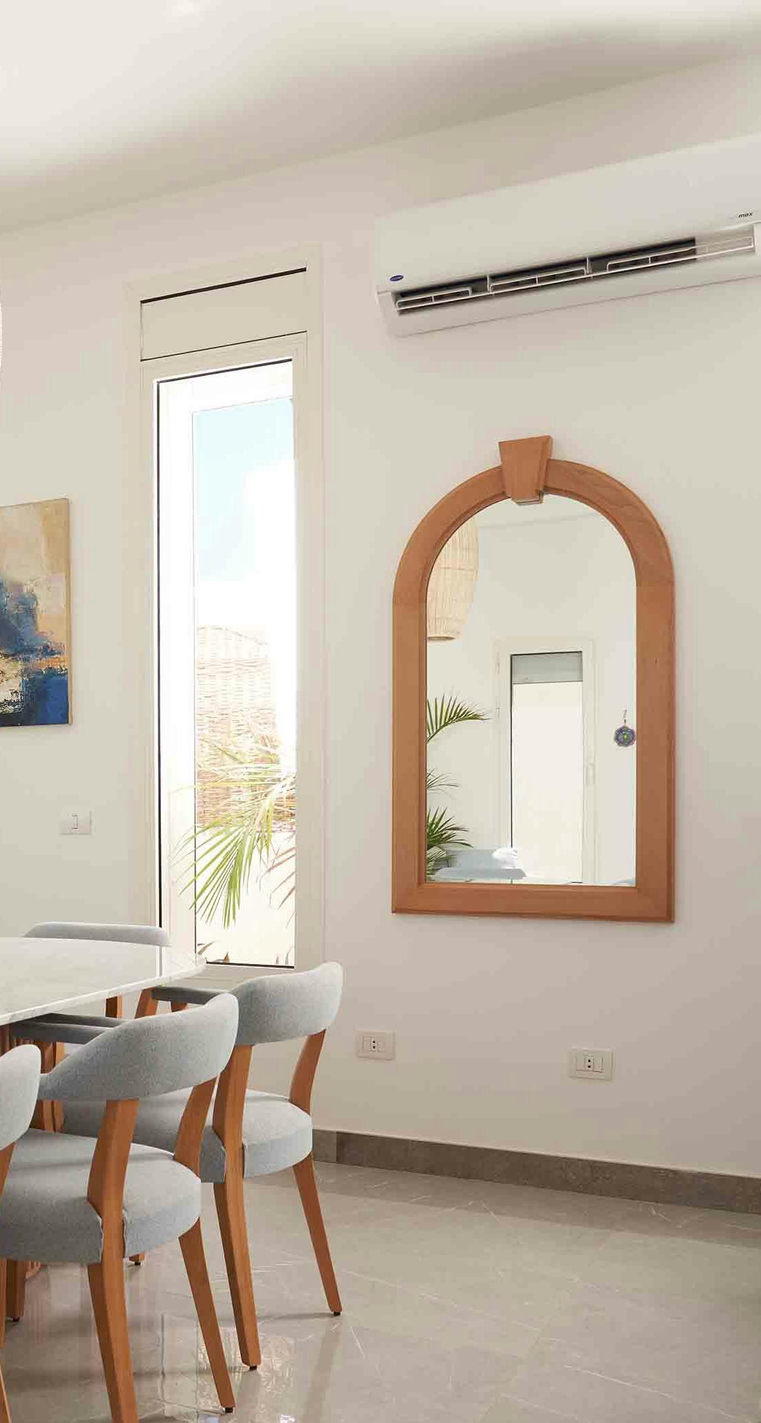 Arched and Crowned Wooden Mirror 1