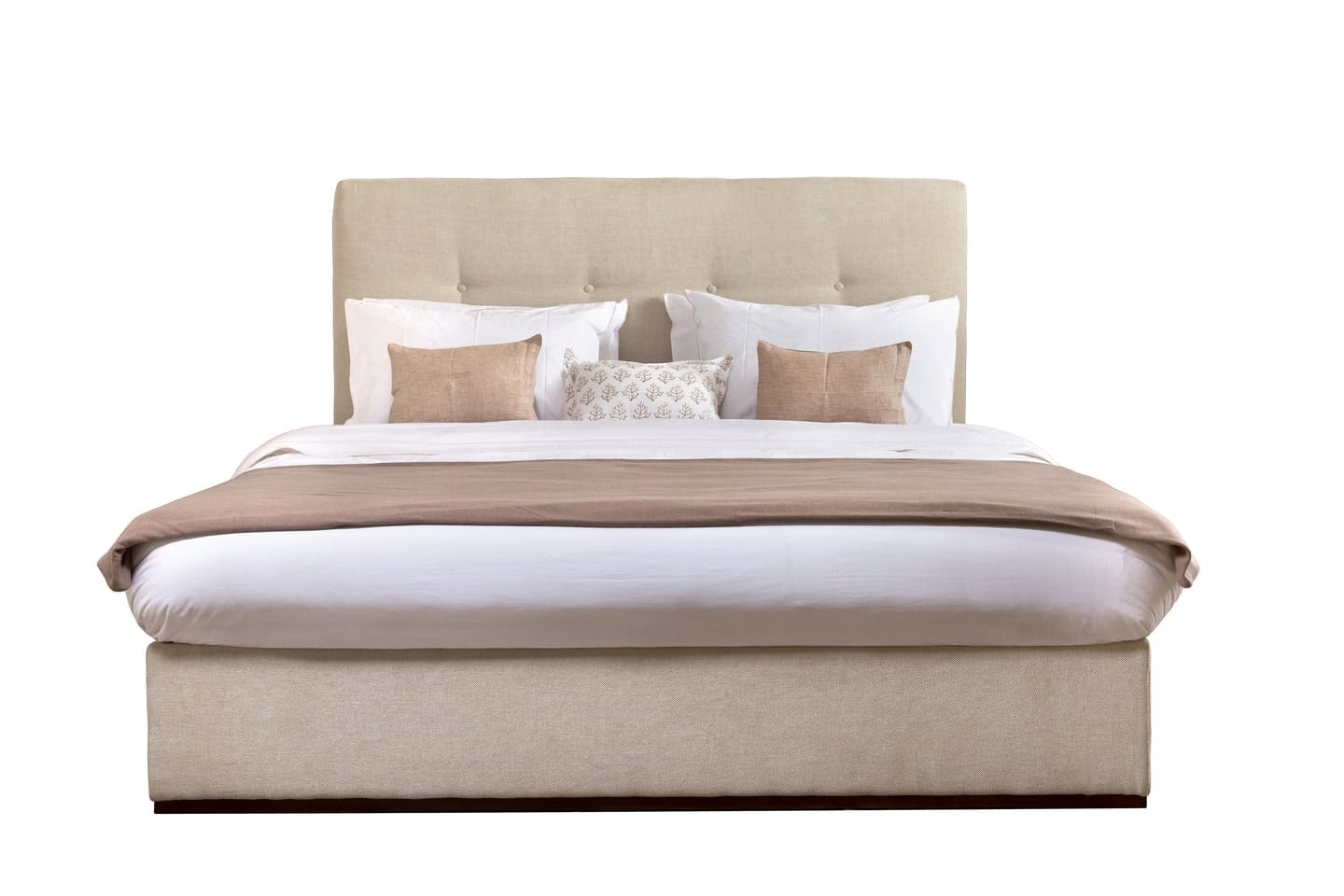 Capitoné High Headboard with Upholstered Bed Base 1