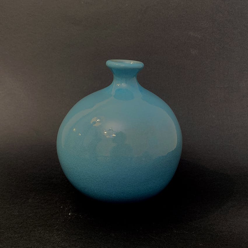 Small Round Aqua Vase 0