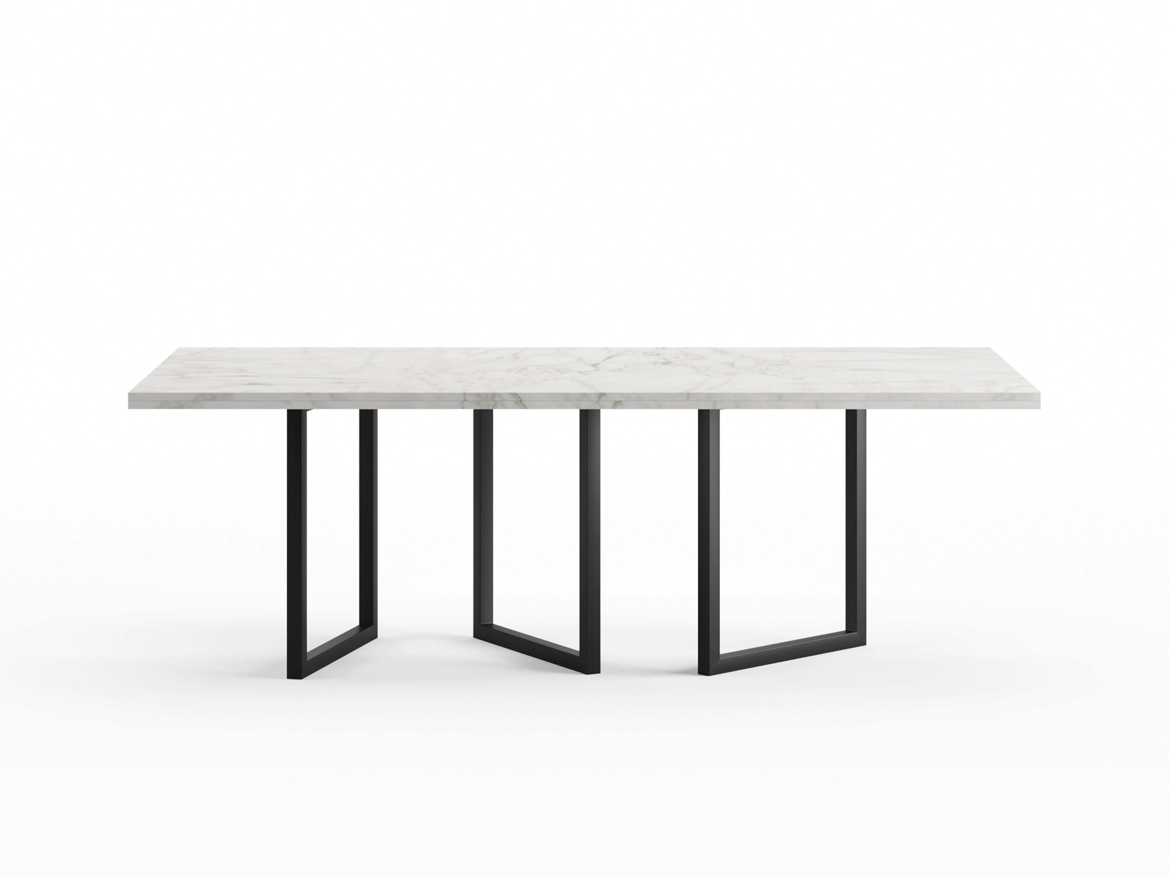 EQ.UI Dining Table 8 seater white marble top 1