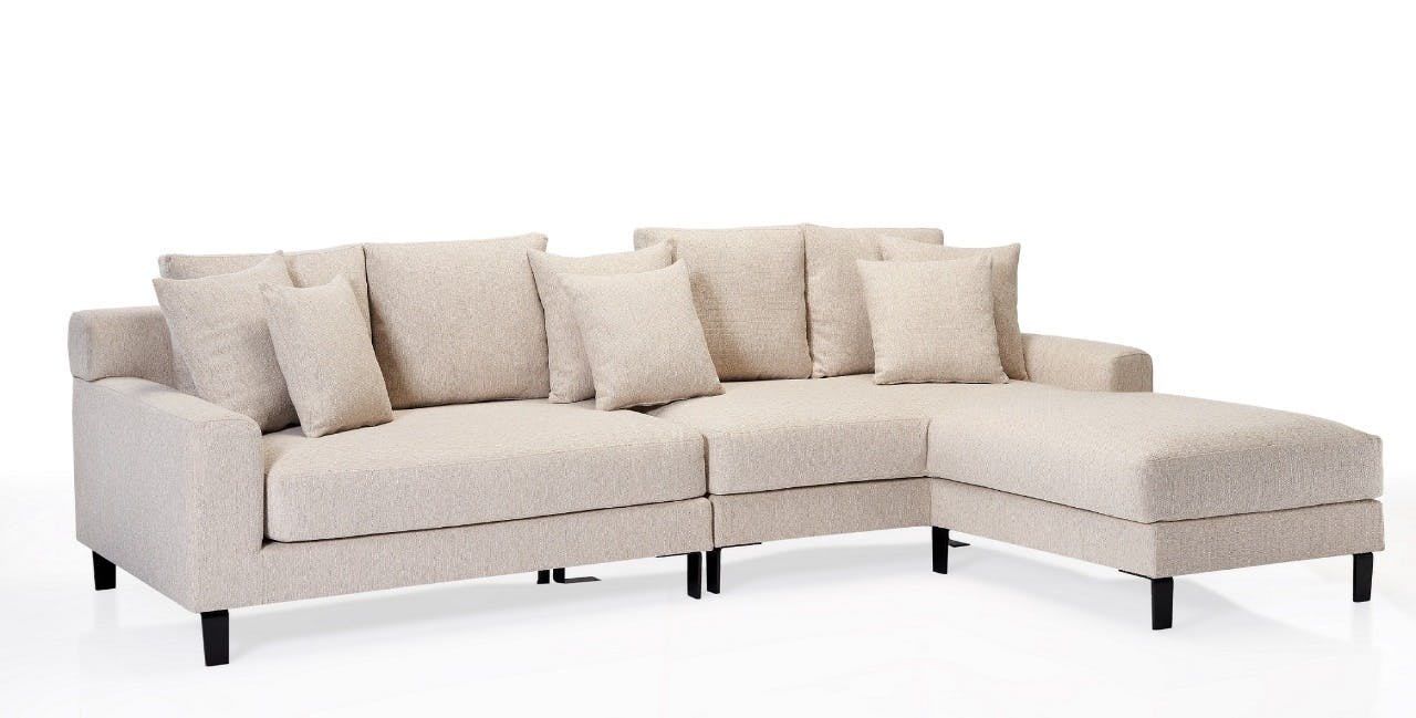 Alenny L Shape Sofa (270 cm) - Wooden skirting 3