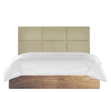 Panel Bed Headboard with Wooden Bed Base 0