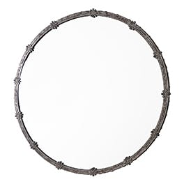 مرآة معدنية دائرية مع وصلات زهور 0