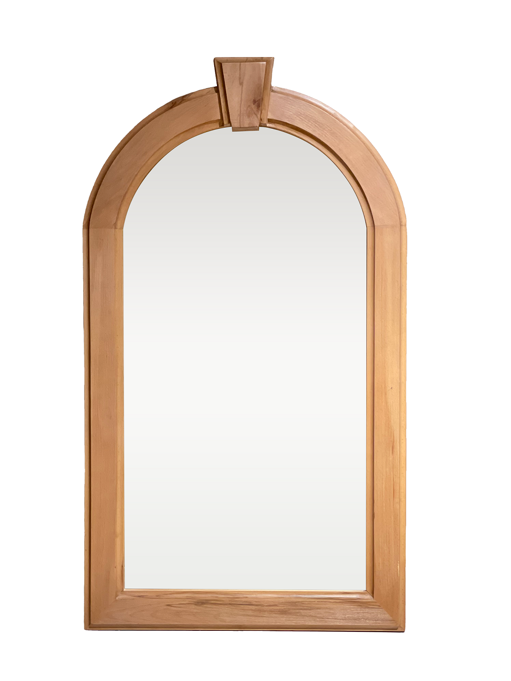 Arched and Crowned Wooden Mirror 0