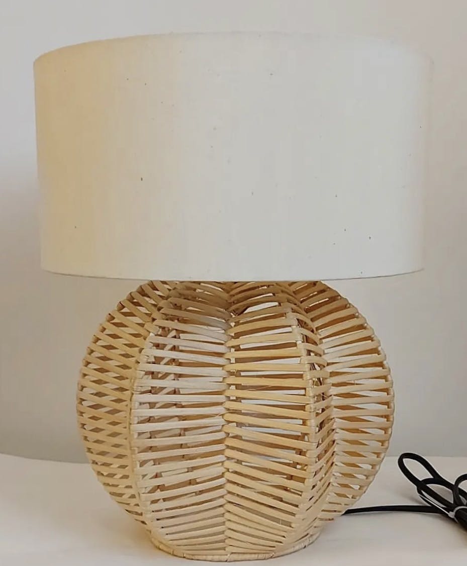 Aja Round Rattan Table Lamp 0