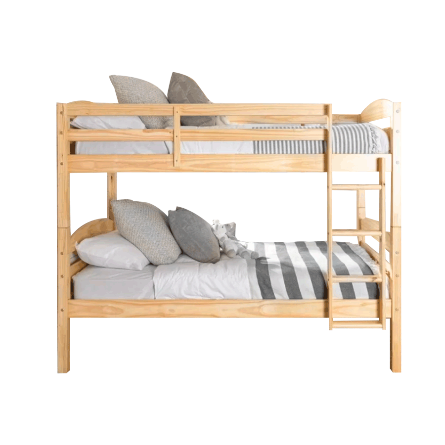 سرير بطابقين من خشب الزان 0