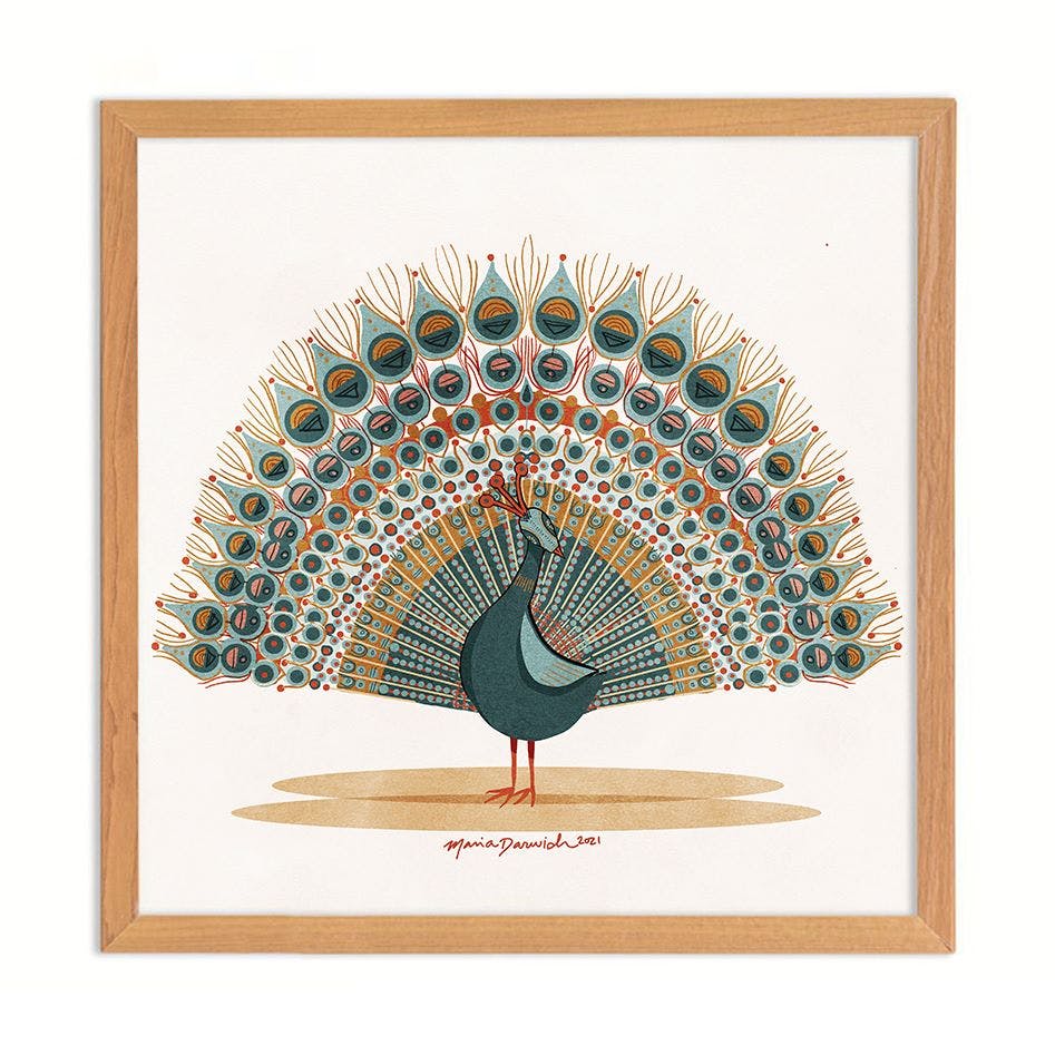 A- Peacock Original Art Print 0