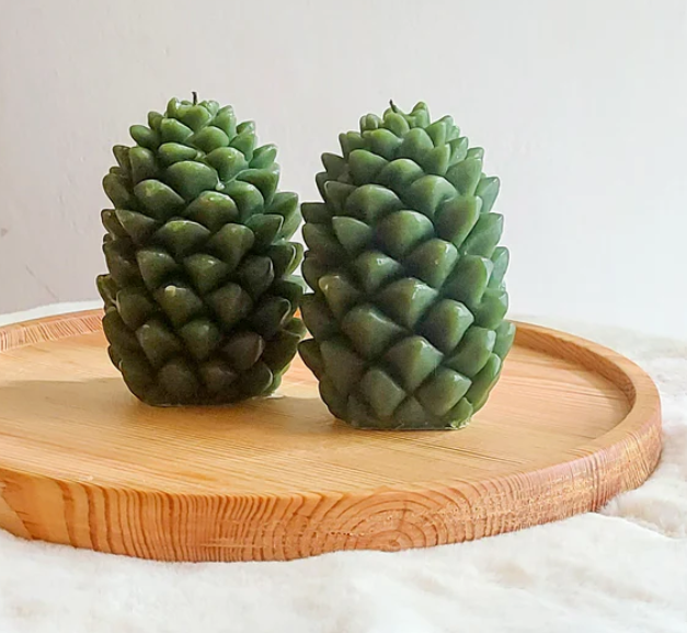 Pine Cone Candle Set of 2